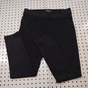 LTX Faux Suede Moto Style Leggings, Size Medium